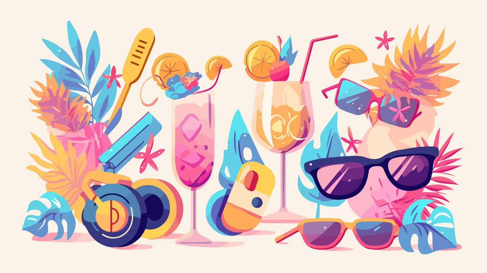 Vibrant Summer Composition with Slogan — free download from Dotvec