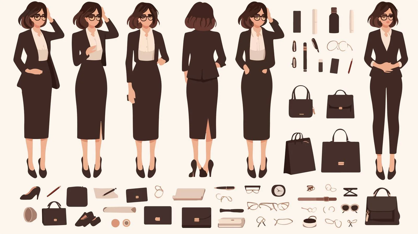 Professional Secretary DIY Creation Set — free download from Dotvec