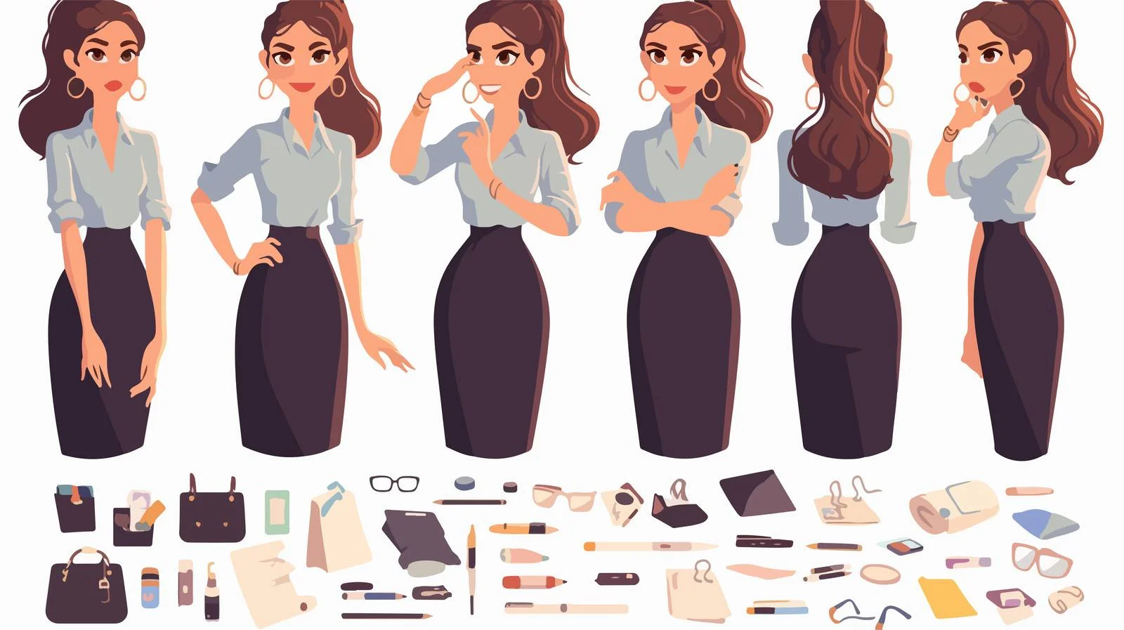 Professional Secretary Woman DIY Kit Collection — free download from Dotvec