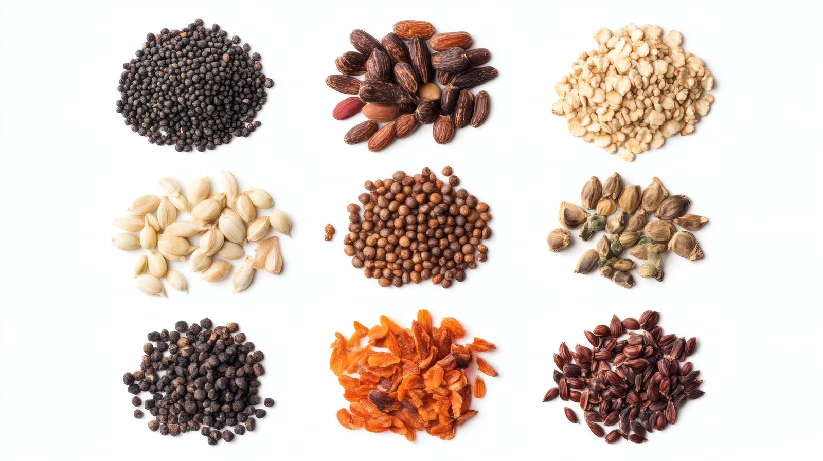 Variety of Seeds on White Background — free download from Dotvec