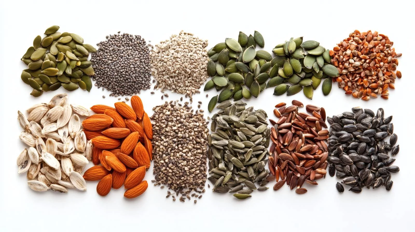 Assorted Seeds on White Background — free download from Dotvec