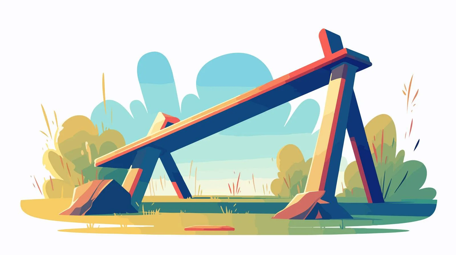 Teeter-Totter with Handles on White Background — free download from Dotvec