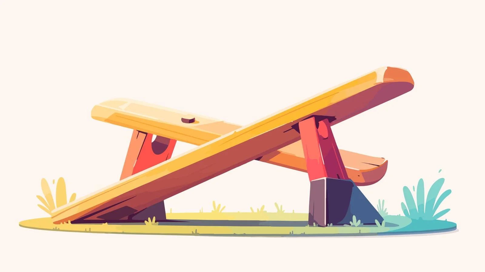 Isolated Teeter-Totter with Handles on White — free download from Dotvec