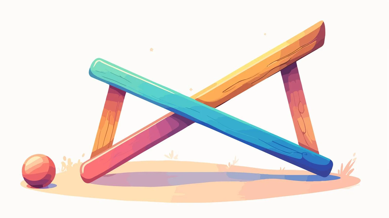 Teeter-totter playground equipment on white background — free download from Dotvec