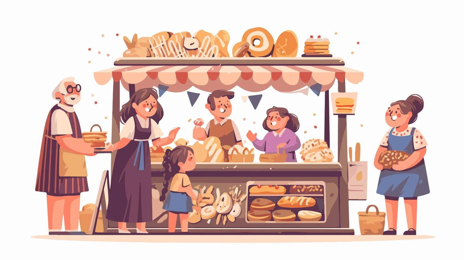 Candy Kiosk Seller in Vector Illustration — free download from Dotvec