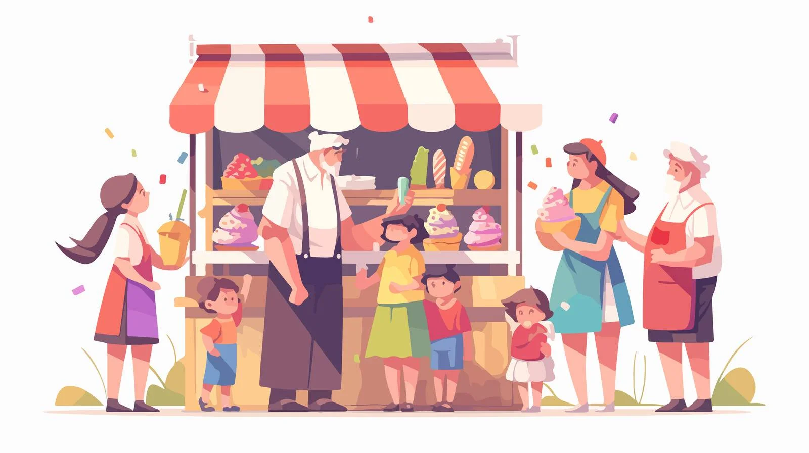 Candy Kiosk Vendor in Vector Illustration — free download from Dotvec