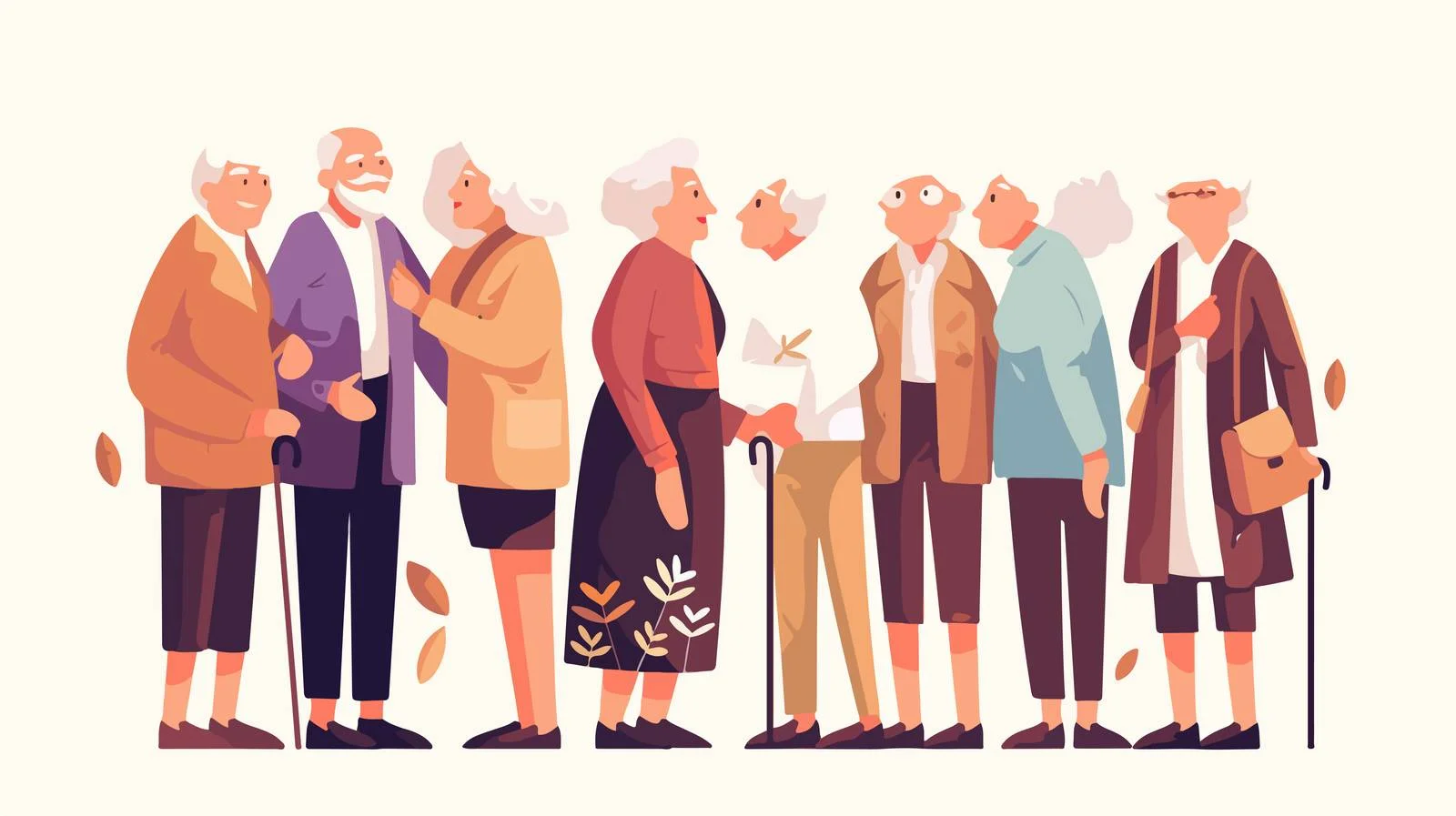 Elderly Residents in Nursing Home with Caregiver — free download from Dotvec