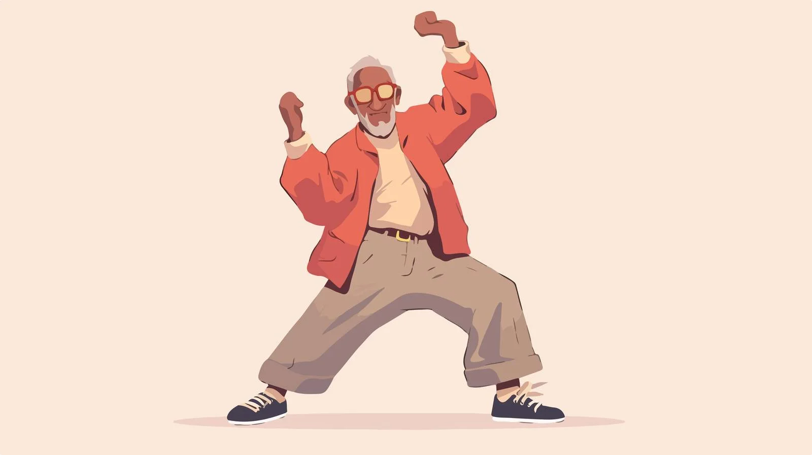 Joyful Elderly Black Man Dancing Freely — free download from Dotvec