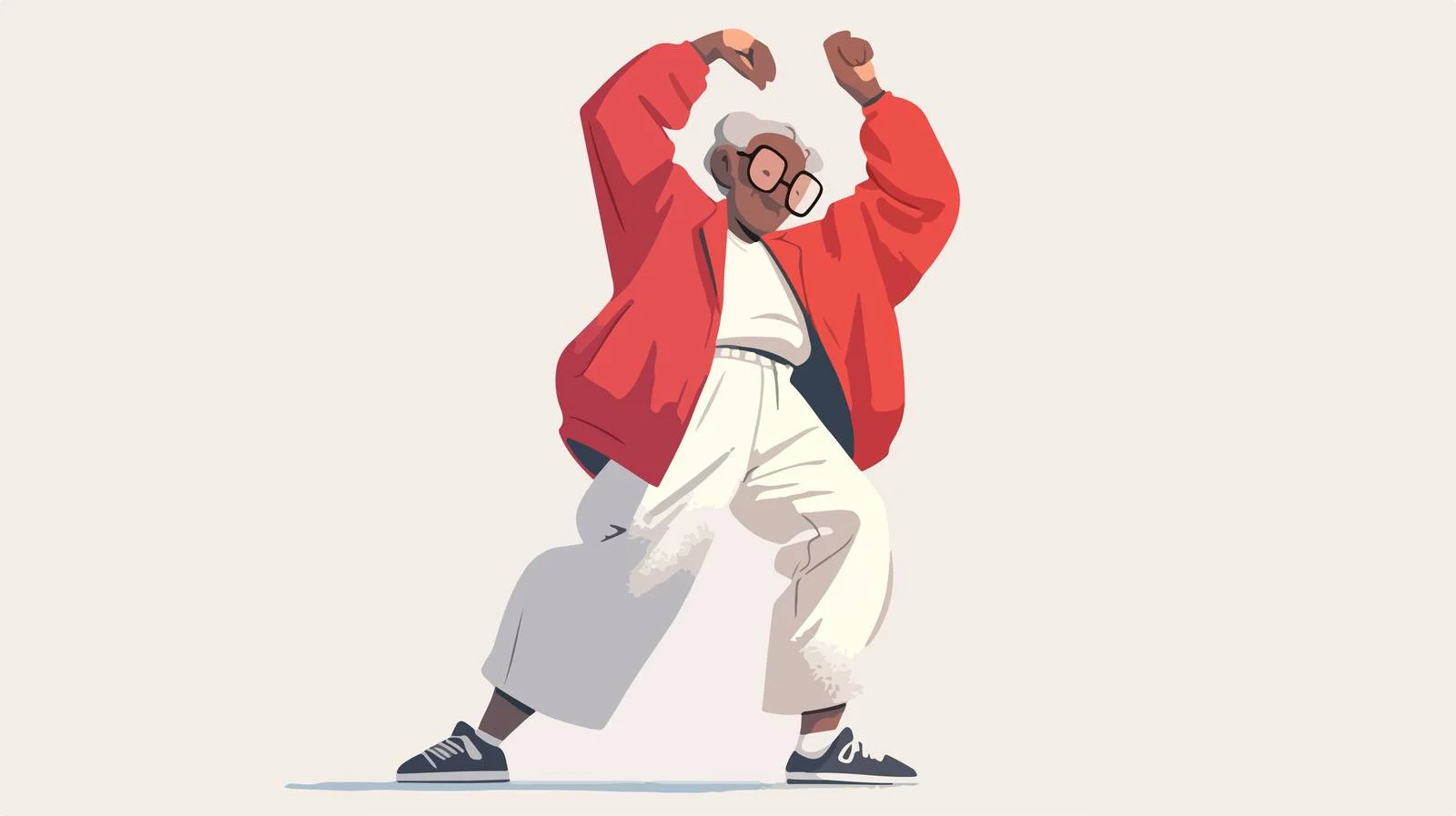 Elderly African American man joyfully dancing — free download from Dotvec
