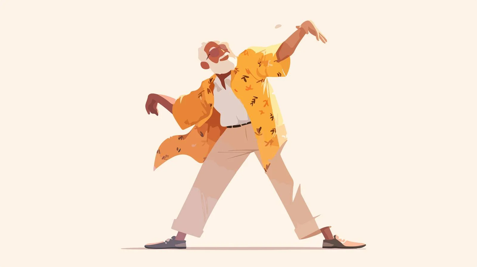 Joyful elderly man dancing with vigor — free download from Dotvec