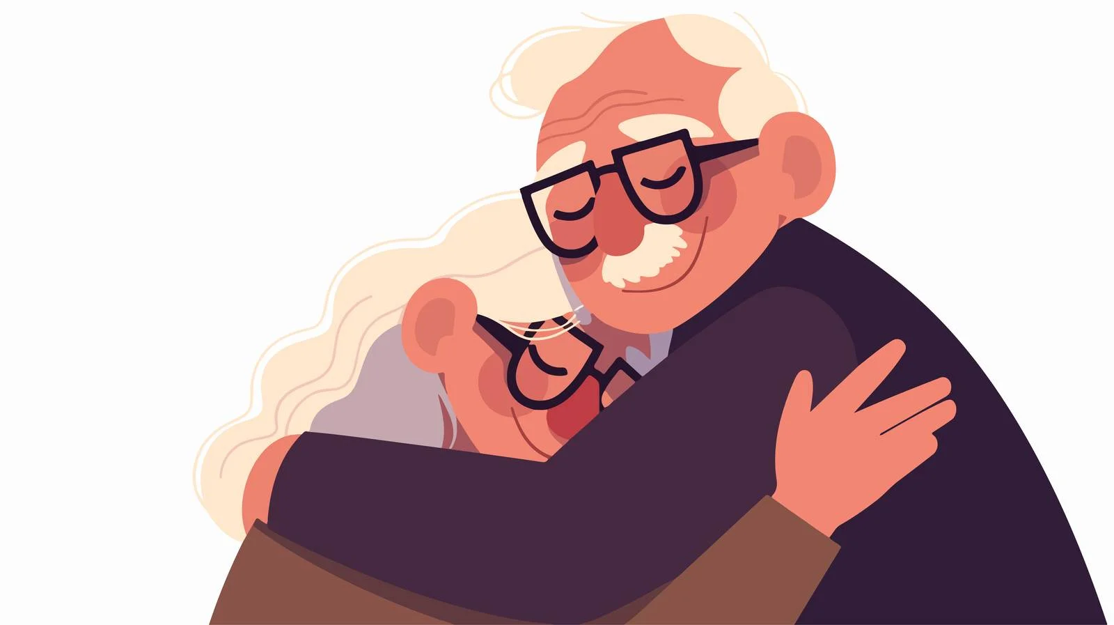 Elderly man and woman embracing affectionately — free download from Dotvec