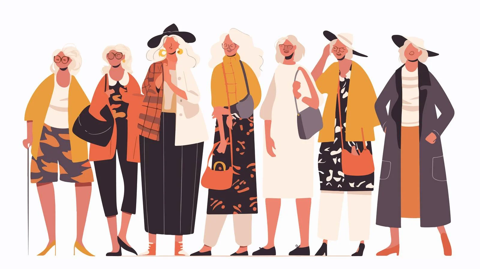 Fashion-Forward Elderly Individuals in Stylish Clothing — free download from Dotvec