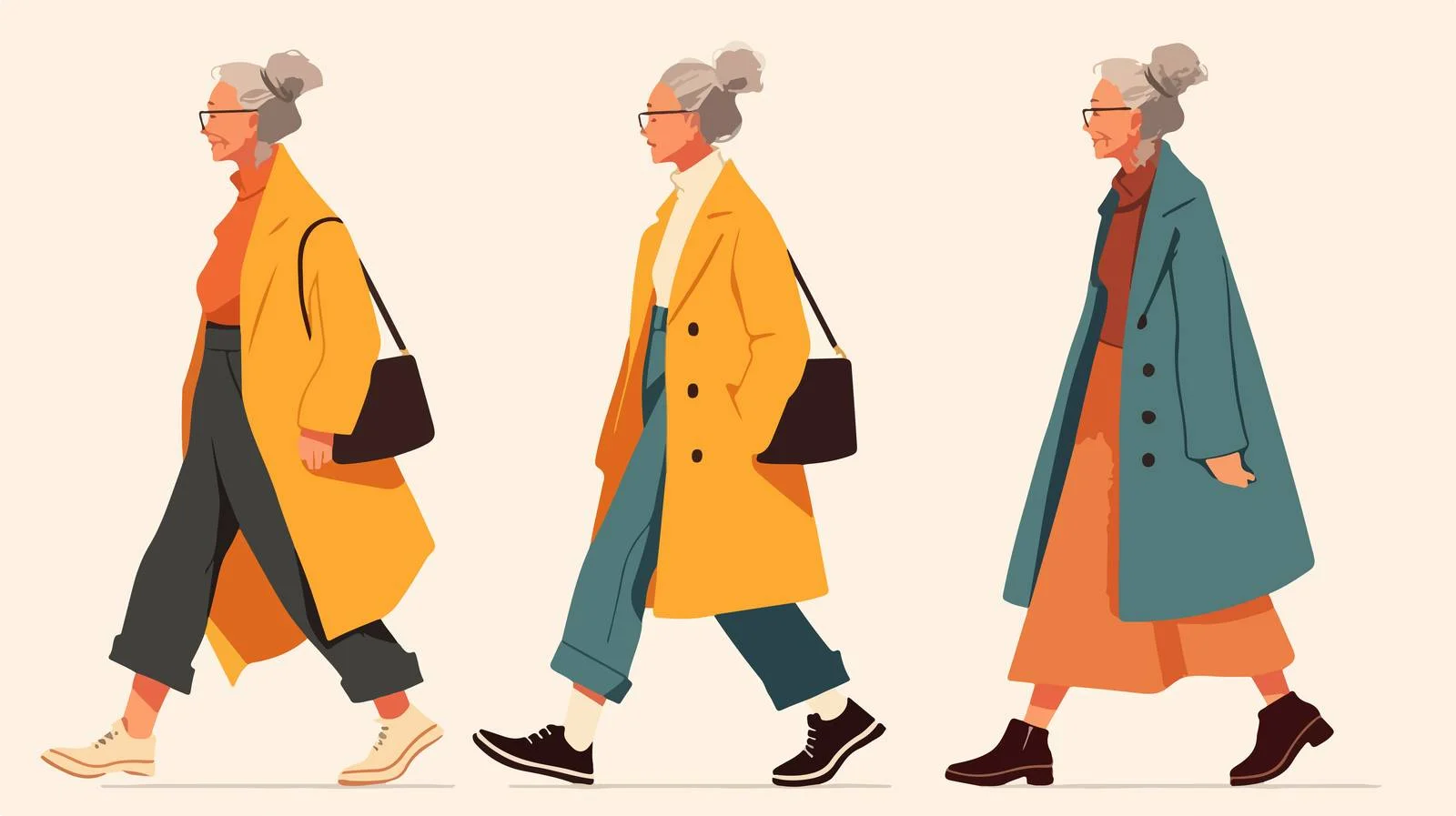 Elegant Senior Lady Strolling in Contemporary Attire — free download from Dotvec