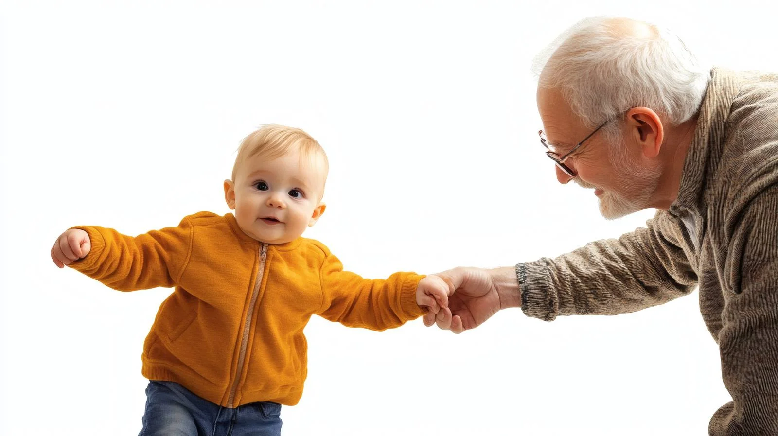 Generational bond: Senior man with baby — free download from Dotvec