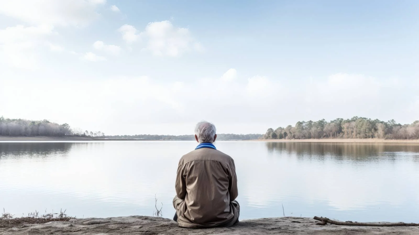 Tranquil Elderly Gentleman by Serene Lake — free download from Dotvec