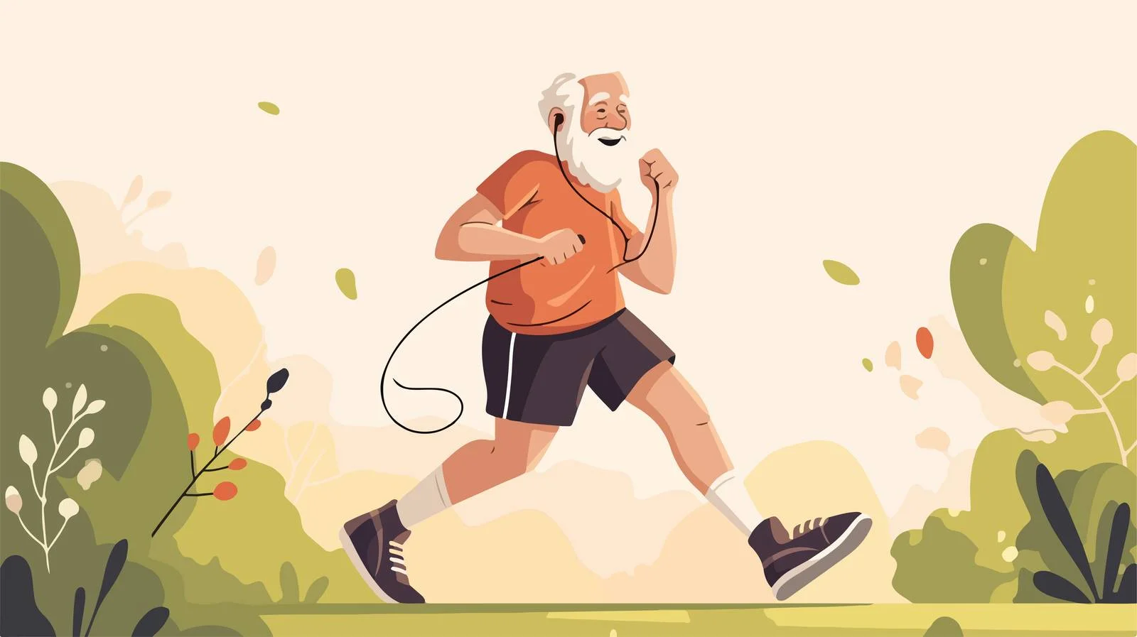Active Elderly Man Jogging Outdoors — free download from Dotvec