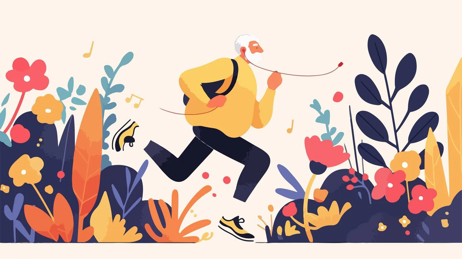 Active Senior Man Jogging Outdoors — free download from Dotvec