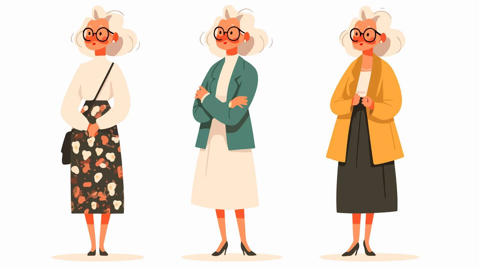Elegant Elderly Lady in Contemporary Outfit — free download from Dotvec