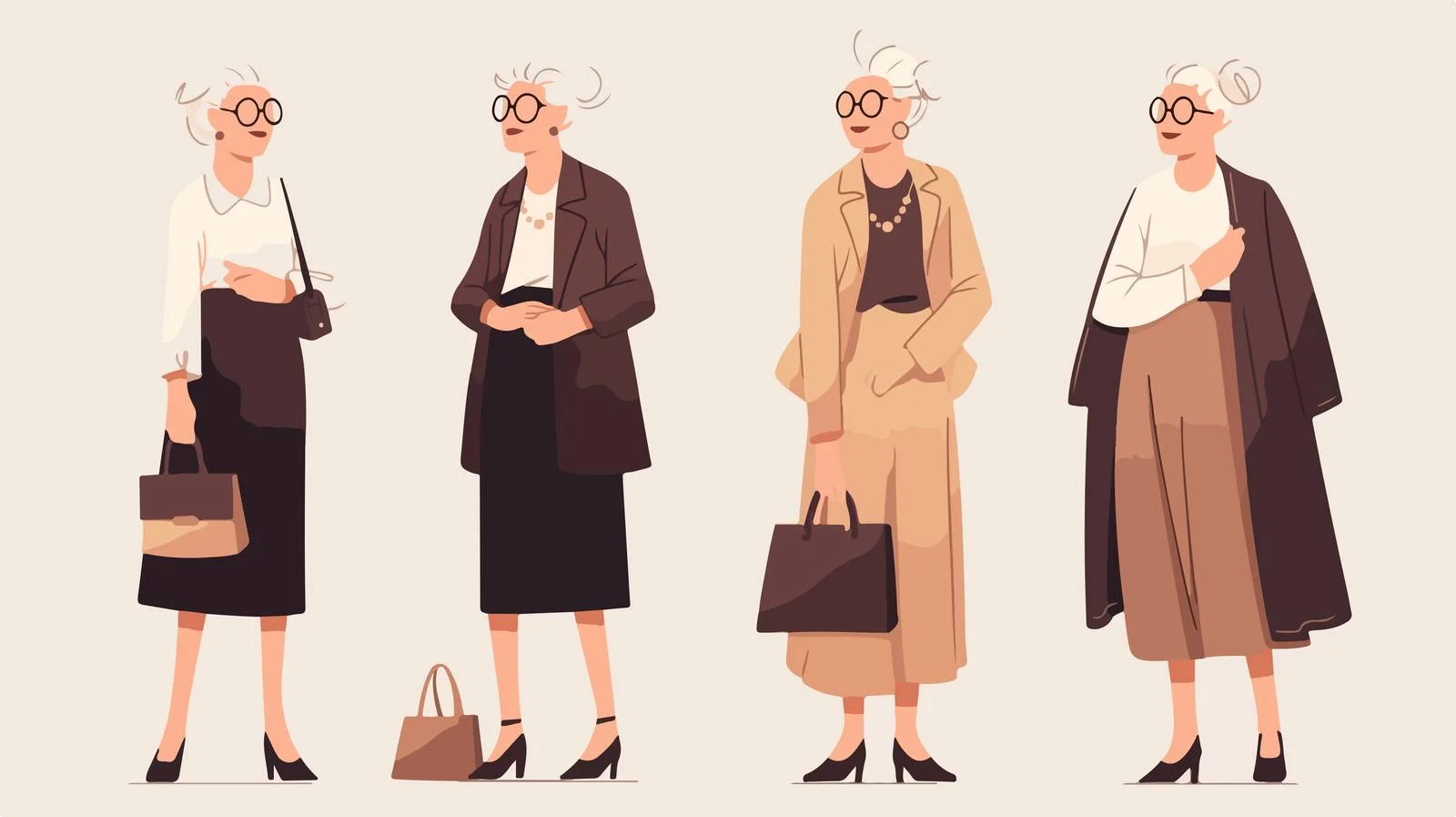 Elegant Elderly Lady in Modern Attire — free download from Dotvec