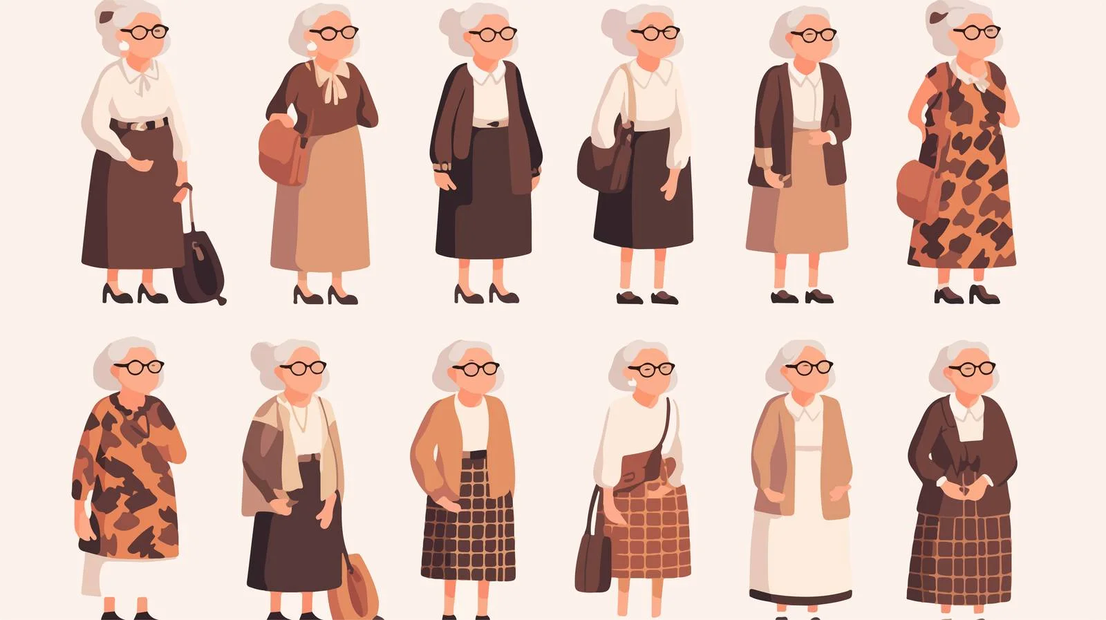 Stylish Elderly Lady in Contemporary Attire — free download from Dotvec