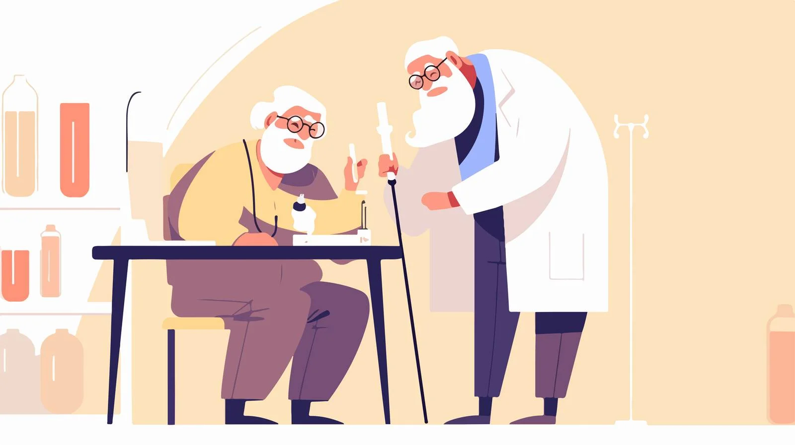 Elderly patient undergoing COVID-19 PCR test — free download from Dotvec