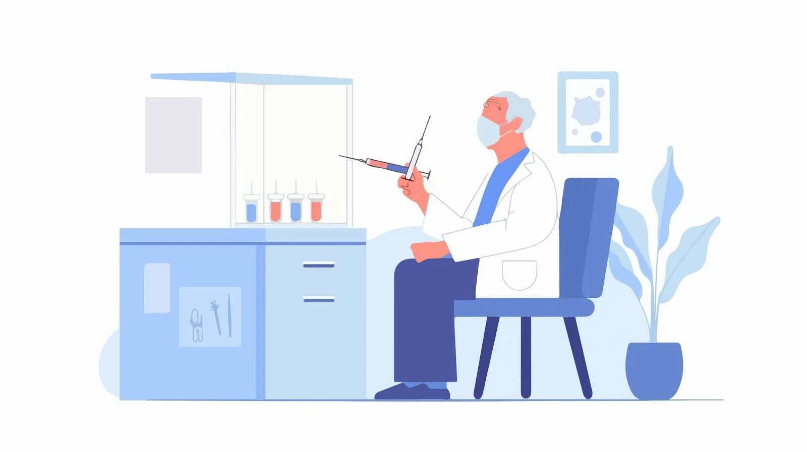 Elderly individual undergoing COVID-19 rapid PCR test — free download from Dotvec