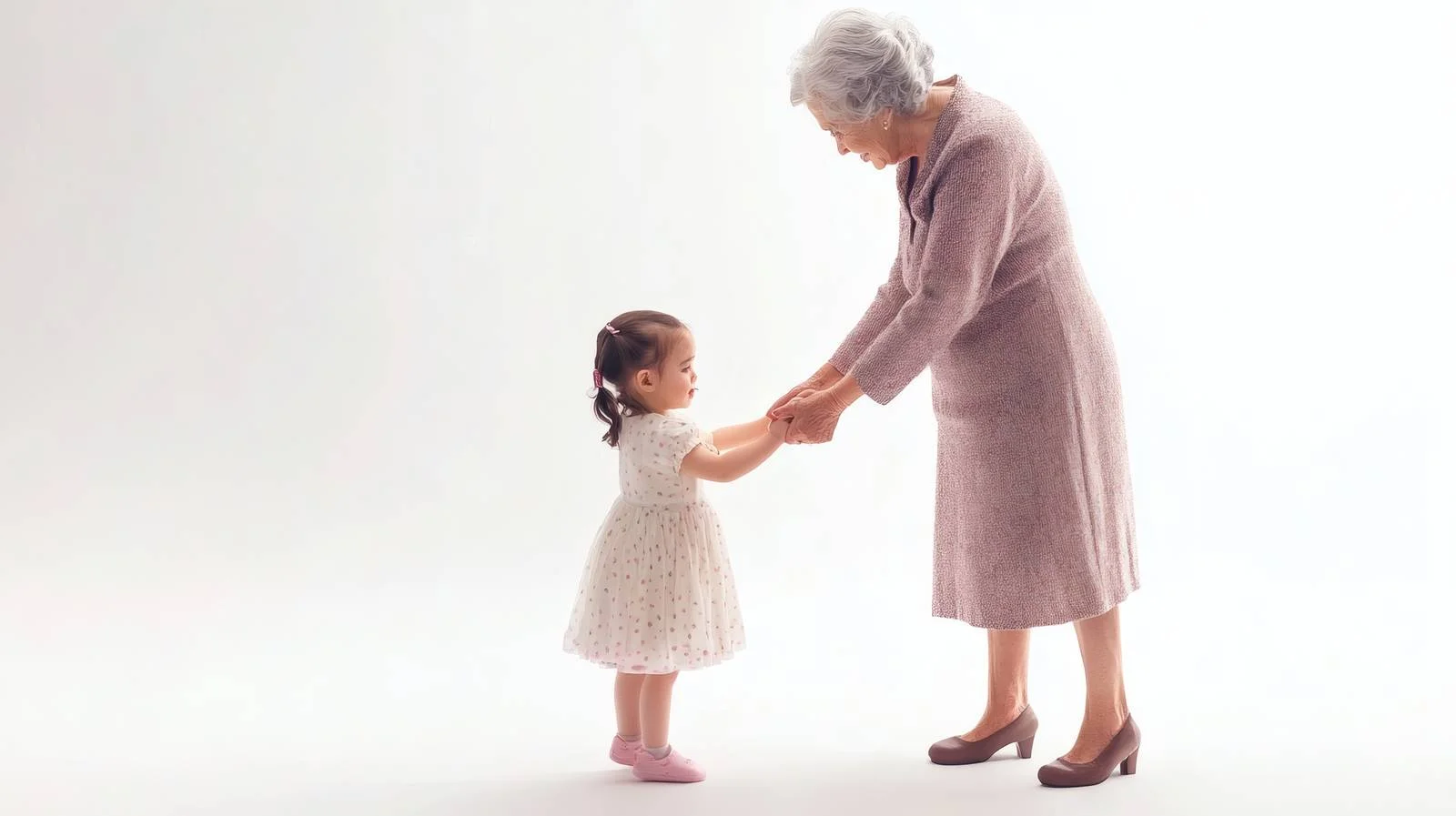 Intergenerational Bonding: Senior Woman and Girl Holding Hands — free download from Dotvec