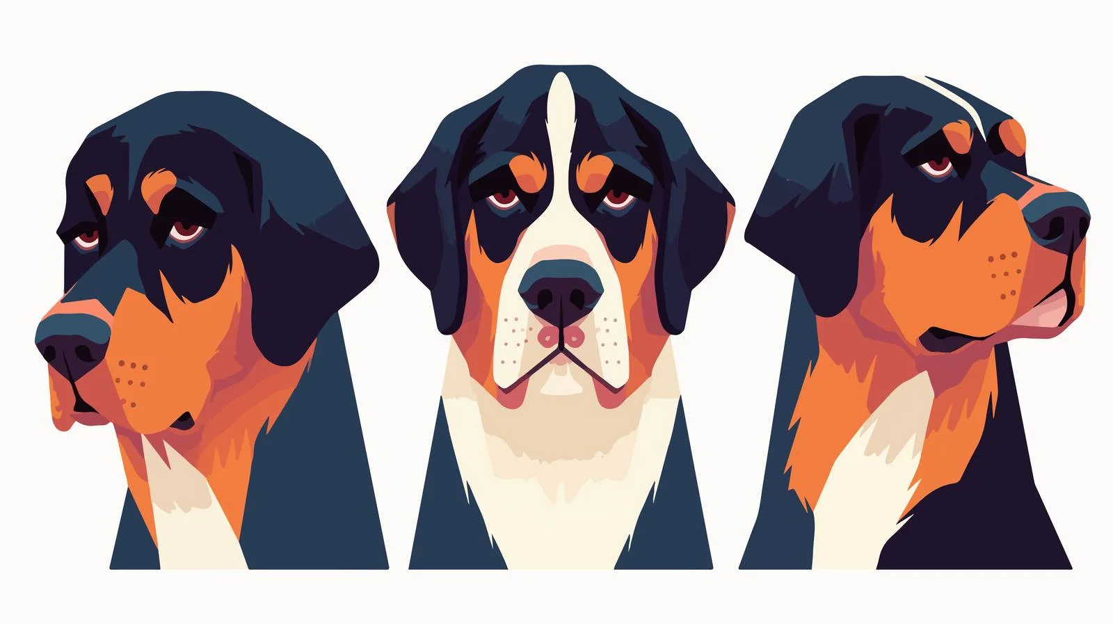 Swiss Mountain Dog Avatar: Adorable Portrait — free download from Dotvec
