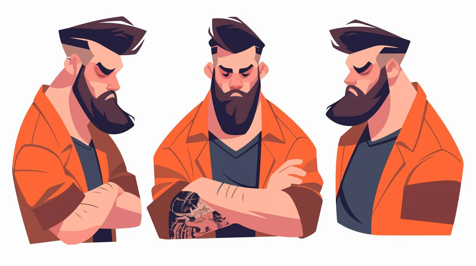 Intense Tattooed Man: Alleged Criminal Suspect — free download from Dotvec