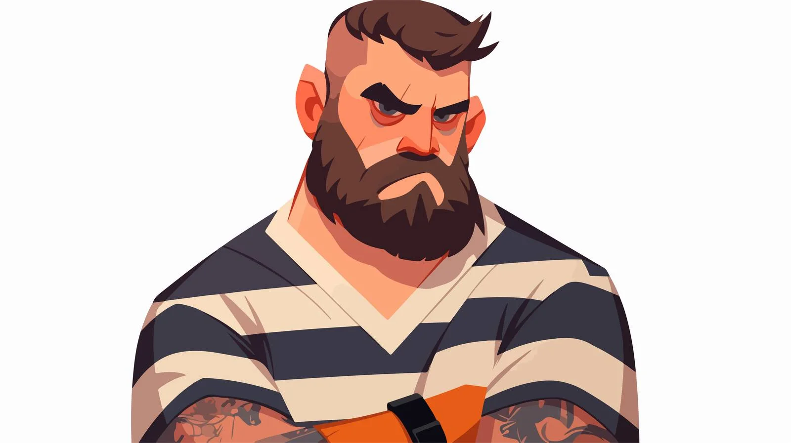 Portrait of Tattooed Suspect in Serious Pose — free download from Dotvec