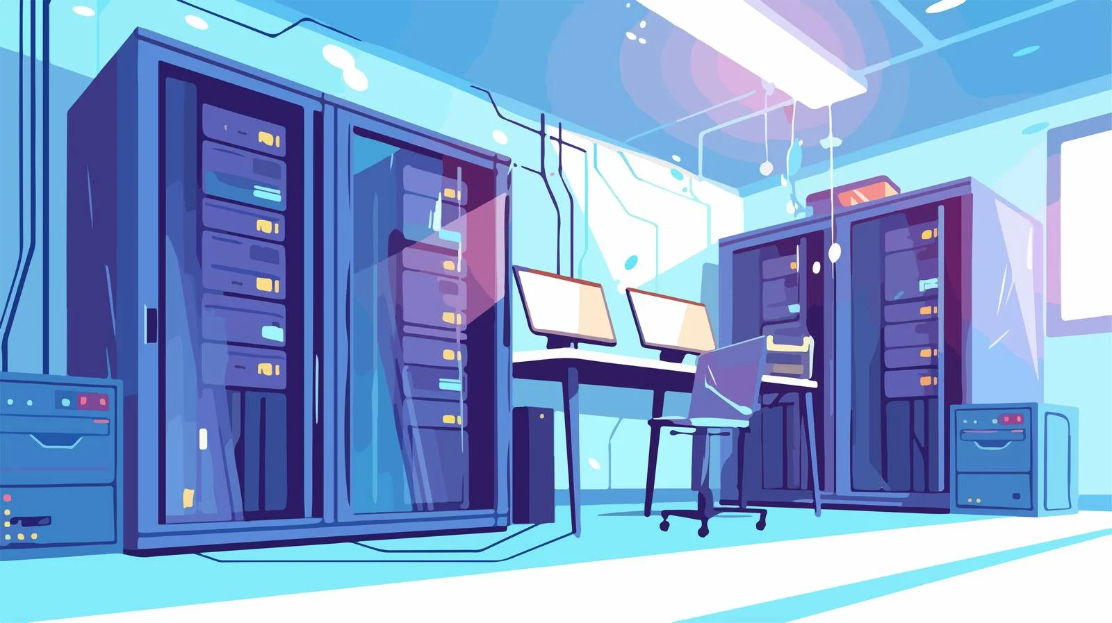Advanced Server Room Setup with Cabinets — free download from Dotvec