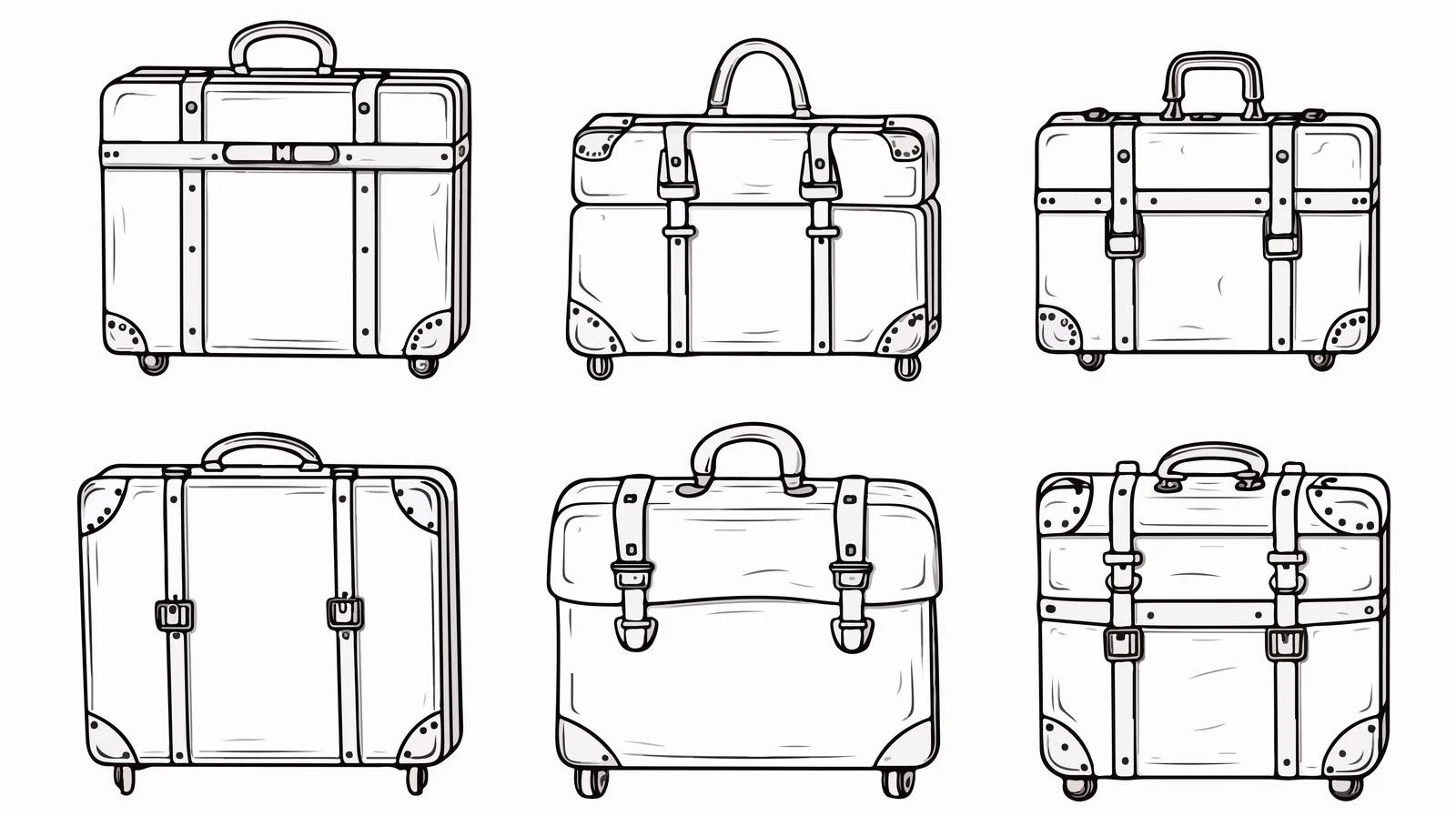Hand-Drawn Suitcase Outlines — free download from Dotvec