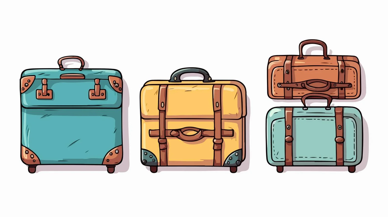 Hand-Drawn Suitcase Elements Set — free download from Dotvec