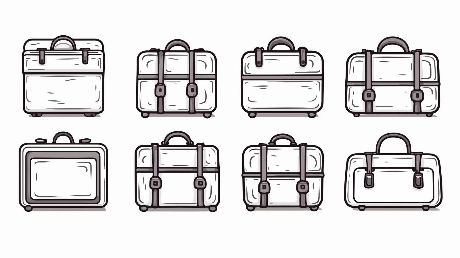 Hand-Drawn Suitcase Outlines — free download from Dotvec