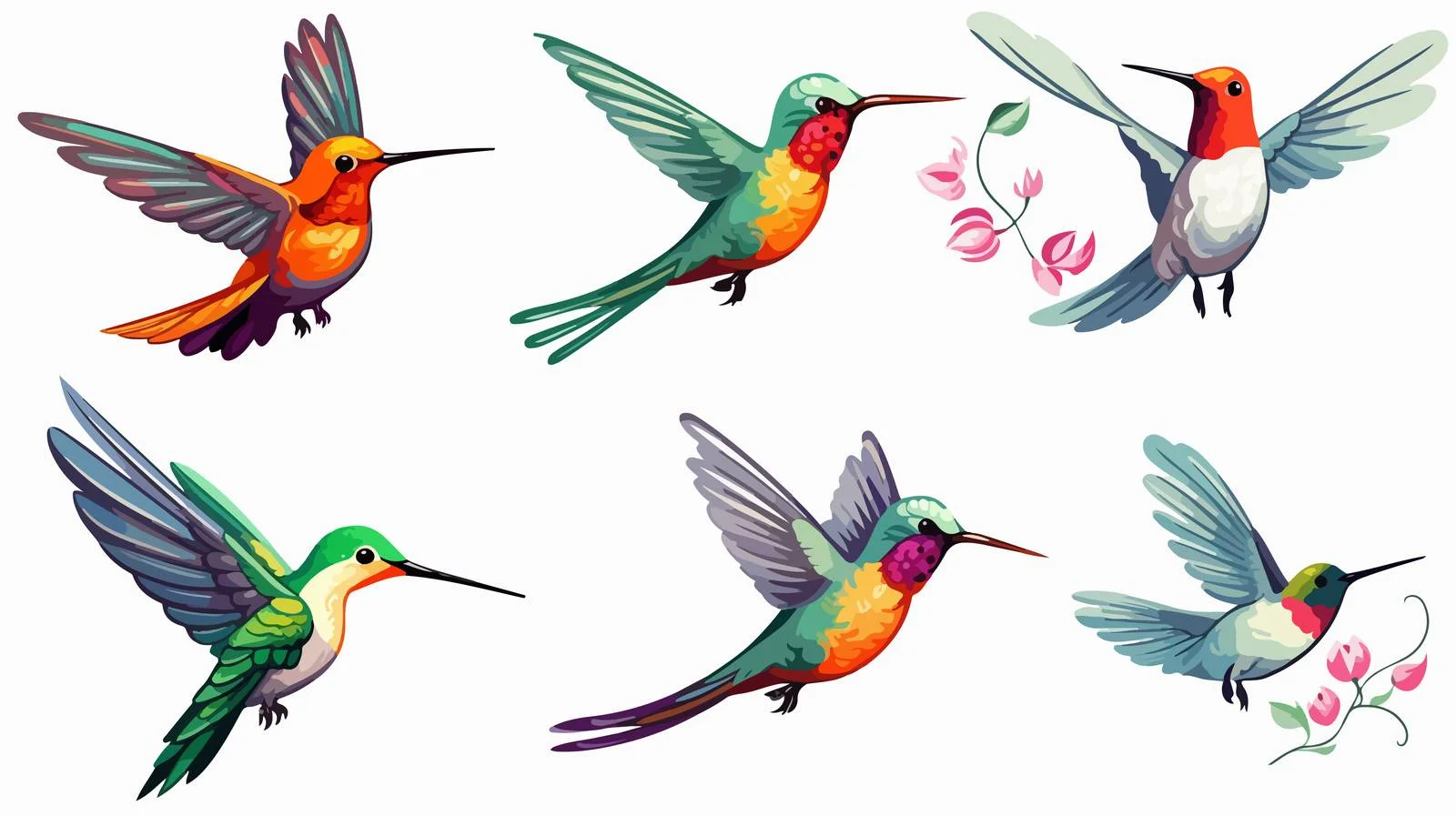 Hummingbird Cartoon Vector Sketch Illustration — free download from Dotvec