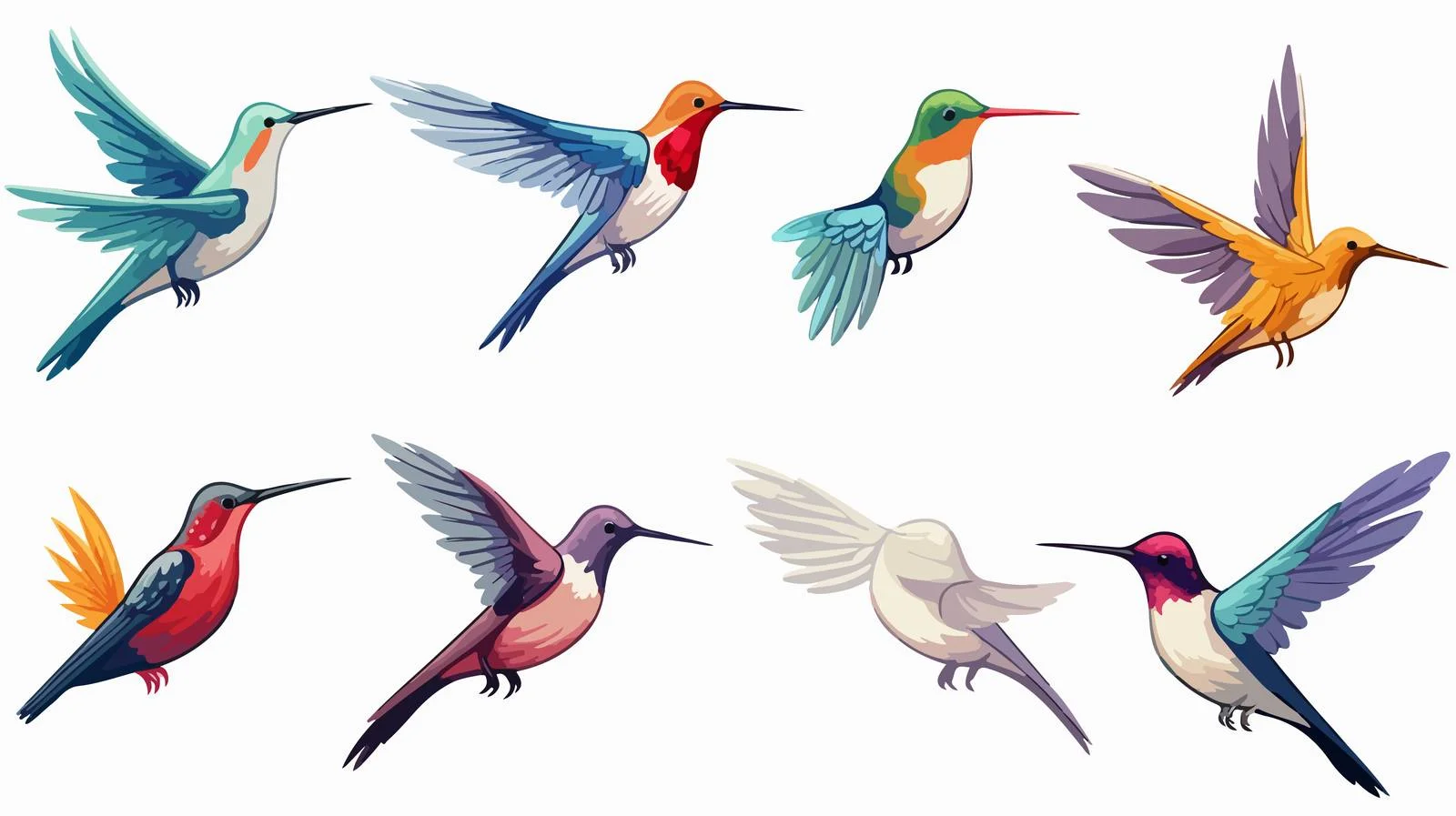 Hummingbird Cartoon Vector Illustration — free download from Dotvec