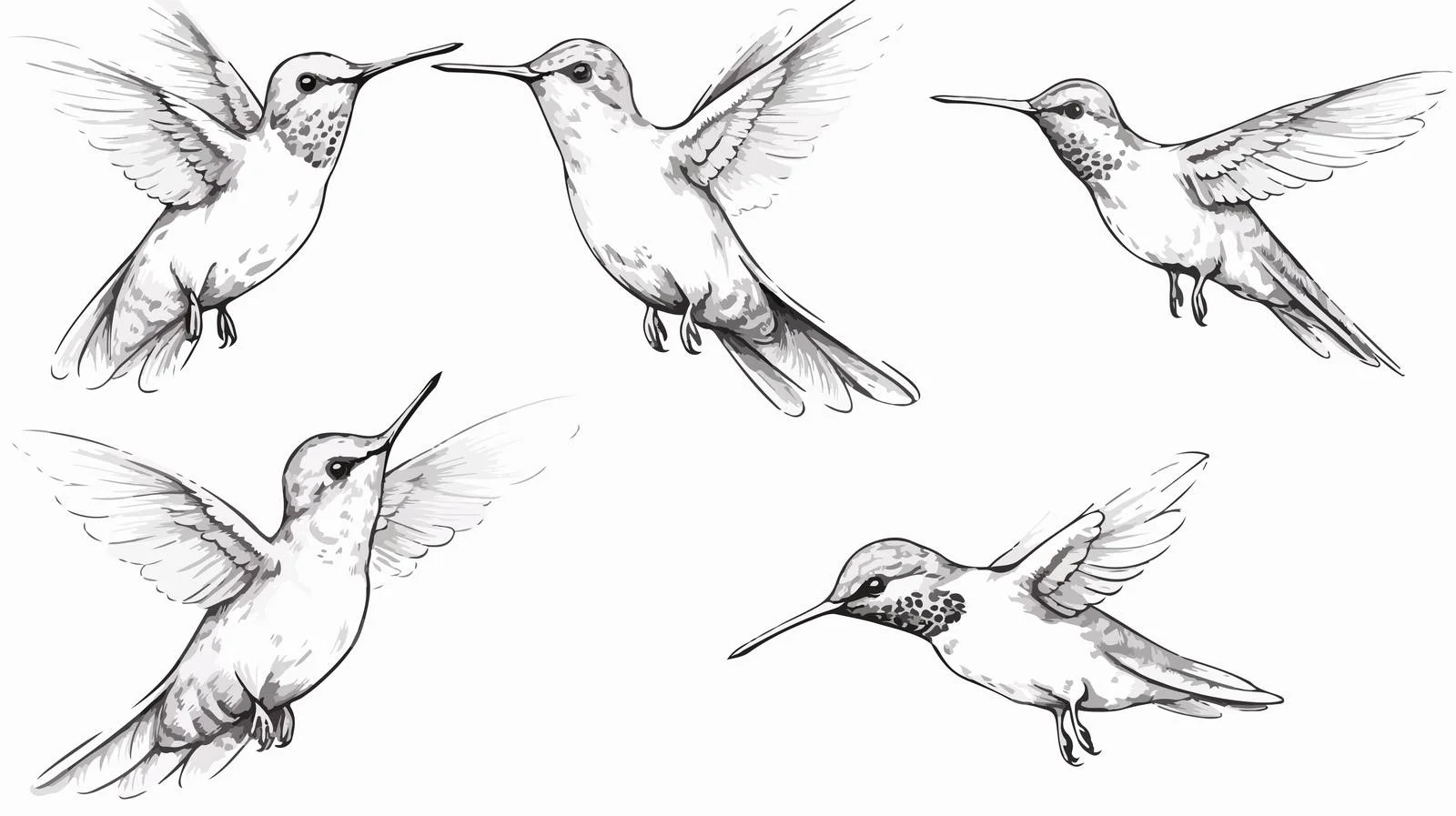 Hand-drawn Hummingbirds Sketch — free download from Dotvec