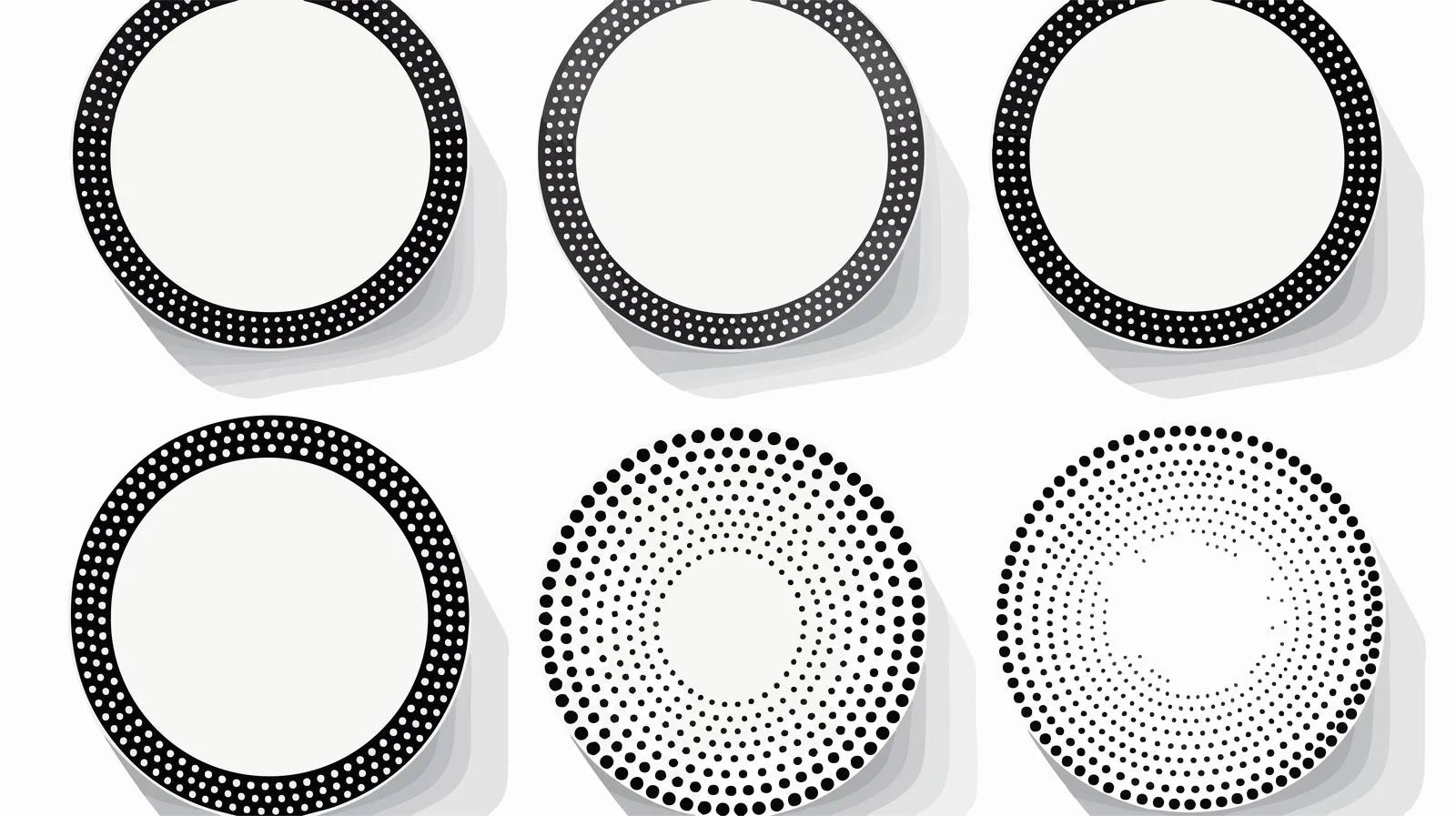 Halftone Circle Frame Set — free download from Dotvec