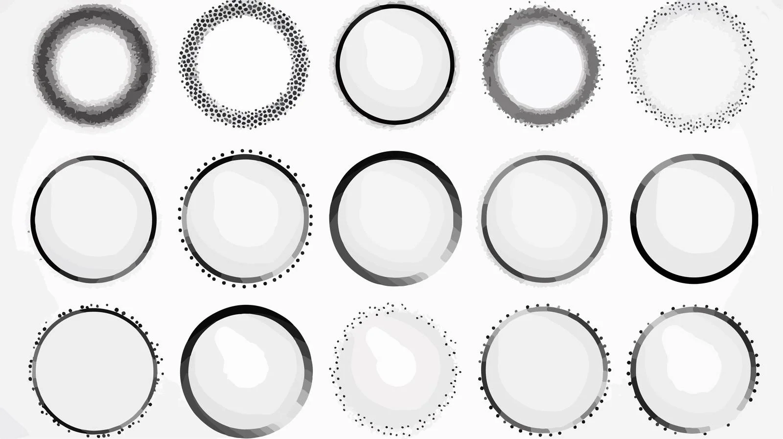 Circular Halftone Frame Effects Collection — free download from Dotvec