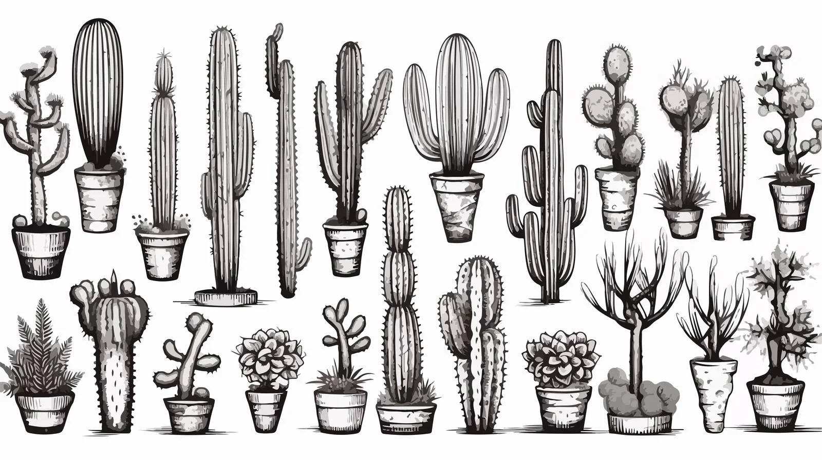Hand-Drawn Cactus Vector Illustration — free download from Dotvec