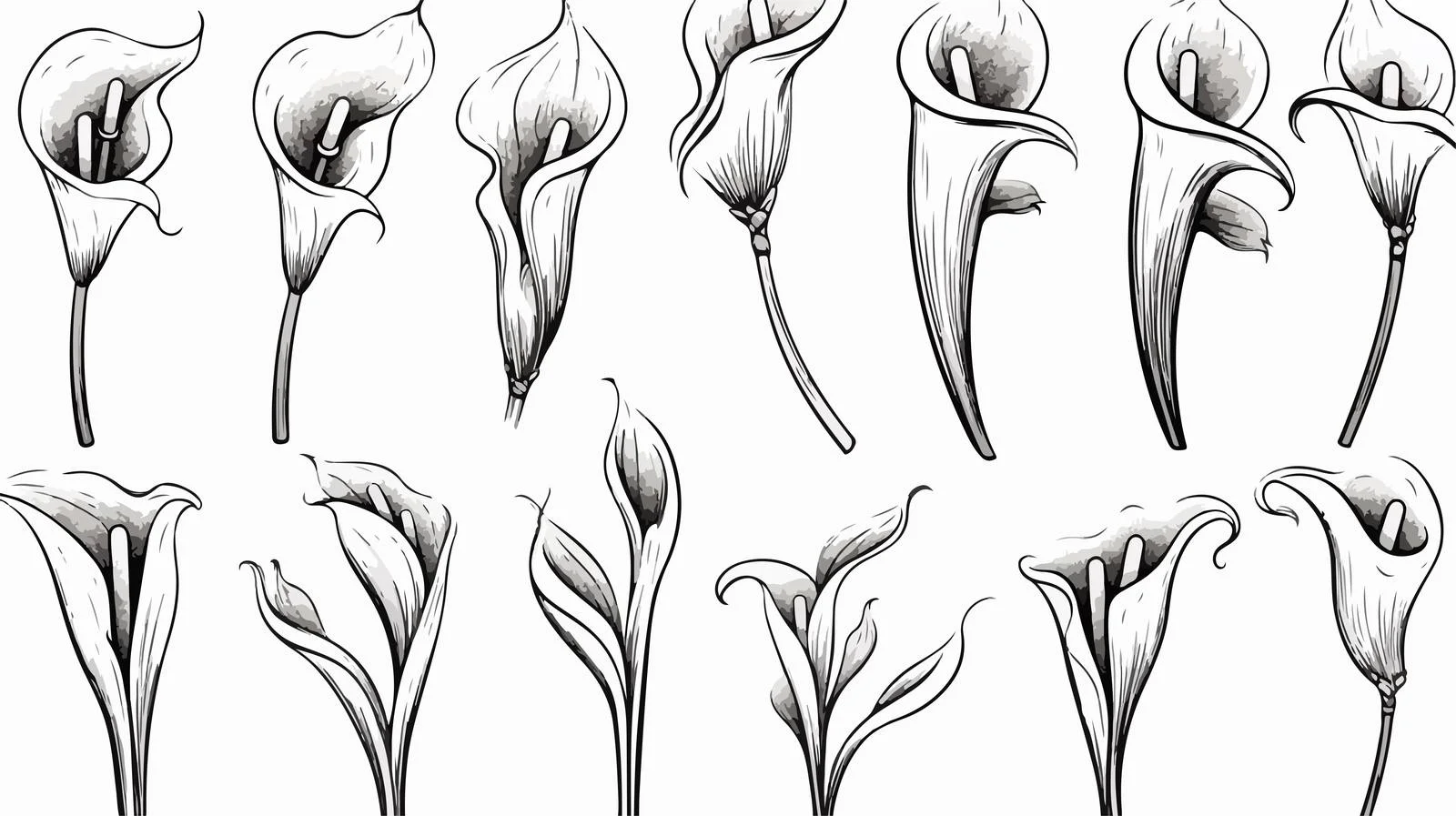 Hand-Drawn Calla Lily Doodle Sketch — free download from Dotvec