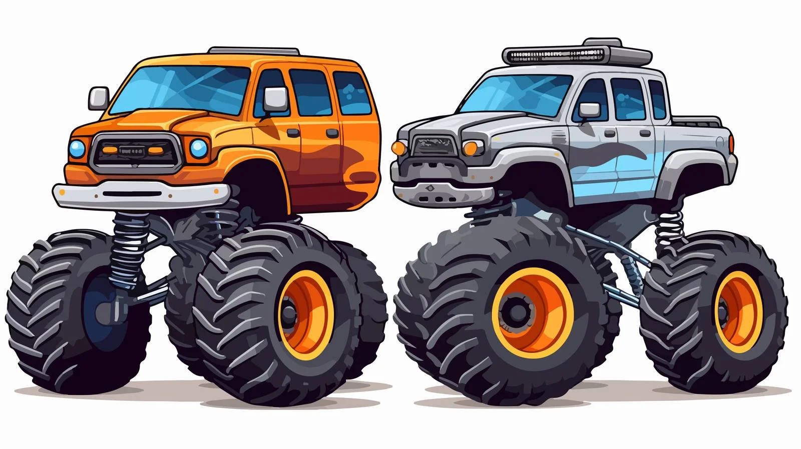 Monster Truck Vector Pickup Ensemble — free download from Dotvec