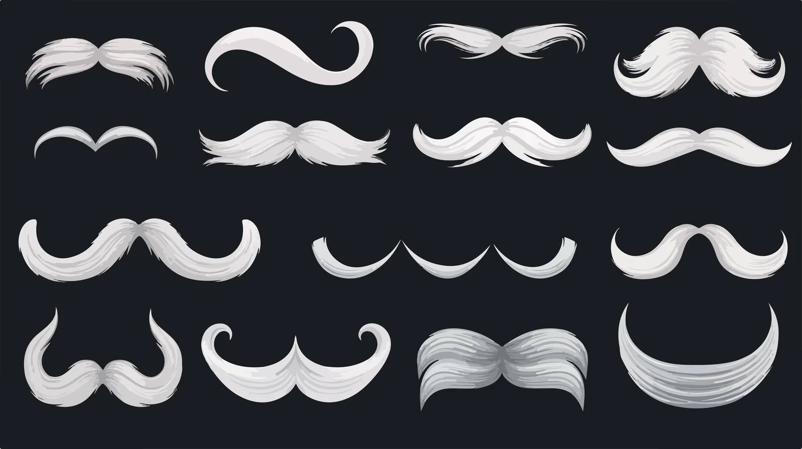 Collection of Isolated Mustaches — free download from Dotvec