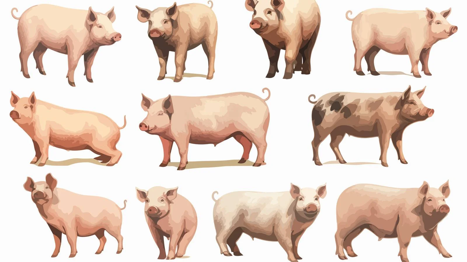 Hand-Drawn Pig Sketch Farming Illustration — free download from Dotvec