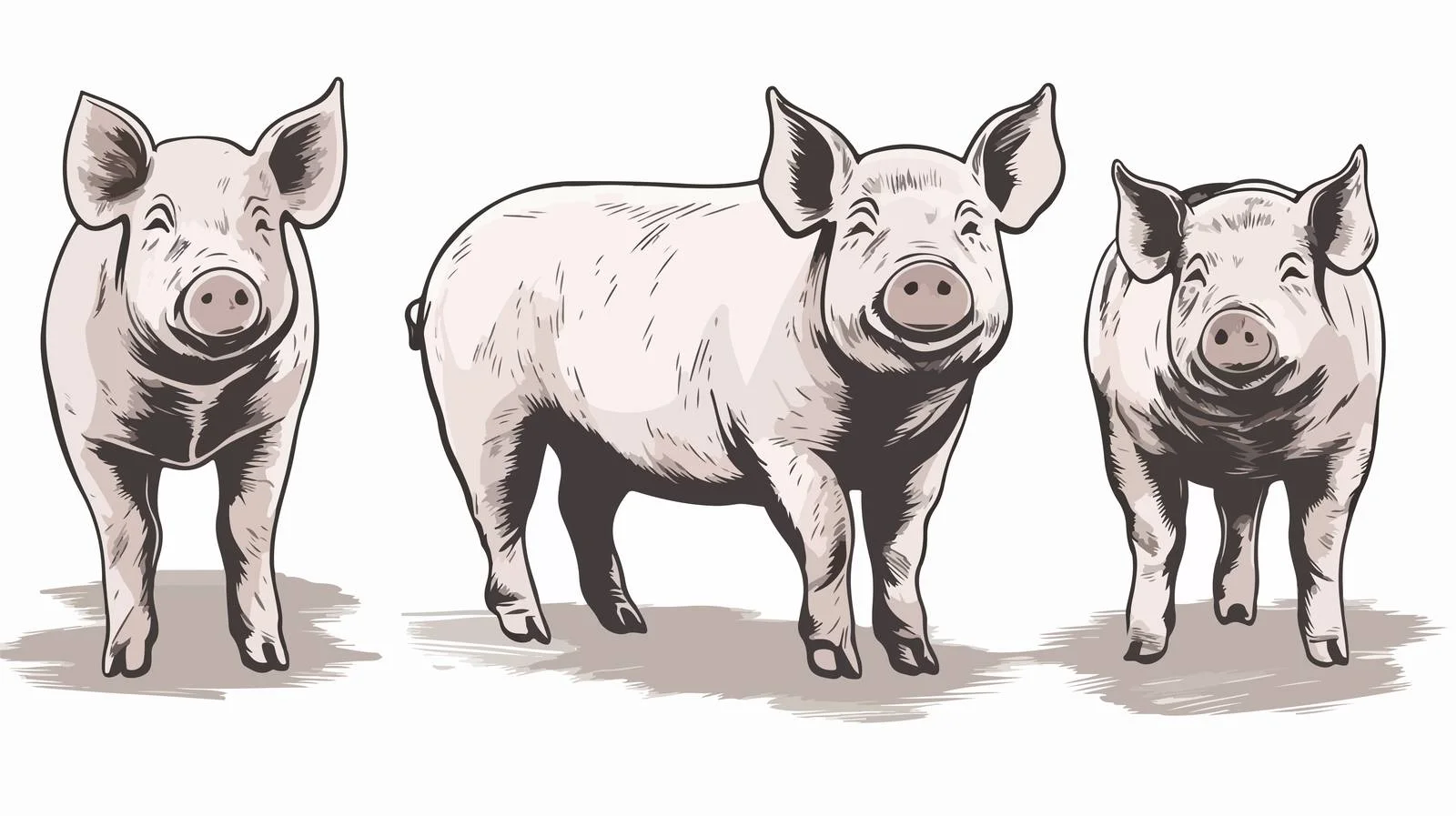 Hand-Drawn Pigs Sketch for Farming Illustration — free download from Dotvec