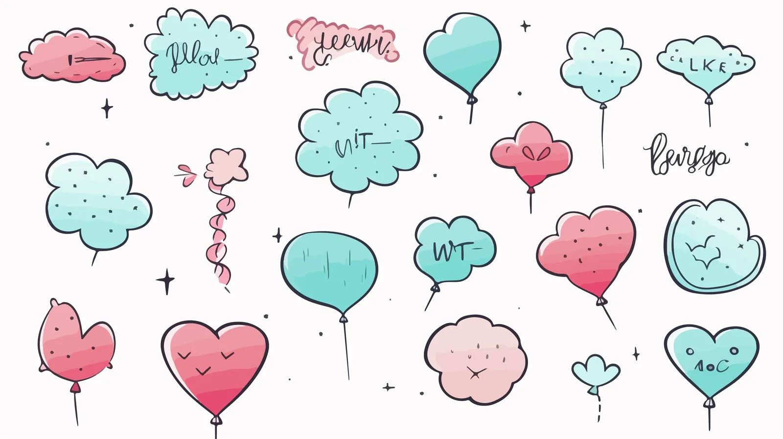 Hand-Drawn Car Text Balloons — free download from Dotvec