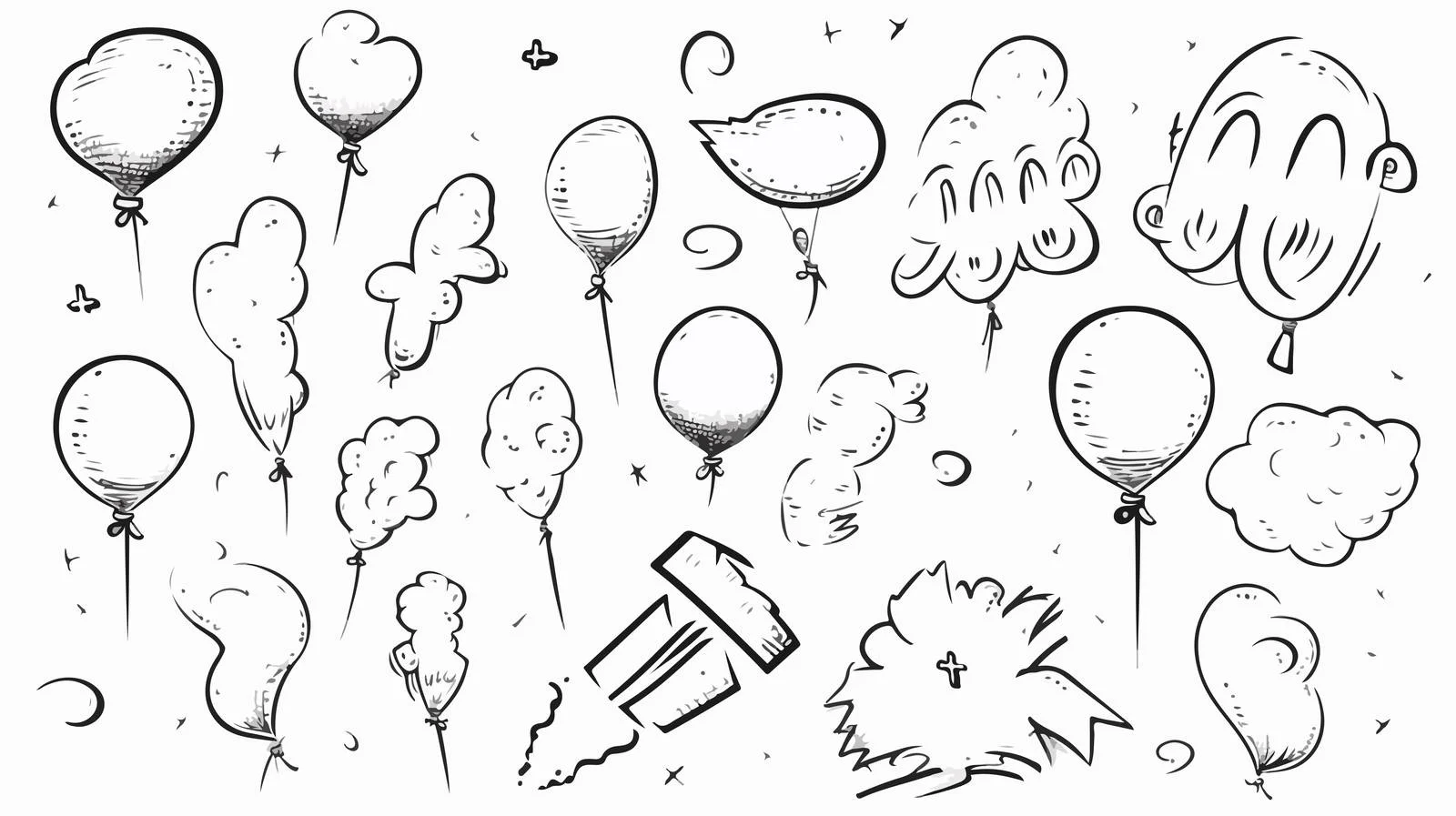 Hand-drawn Text Balloon Car Vector — free download from Dotvec