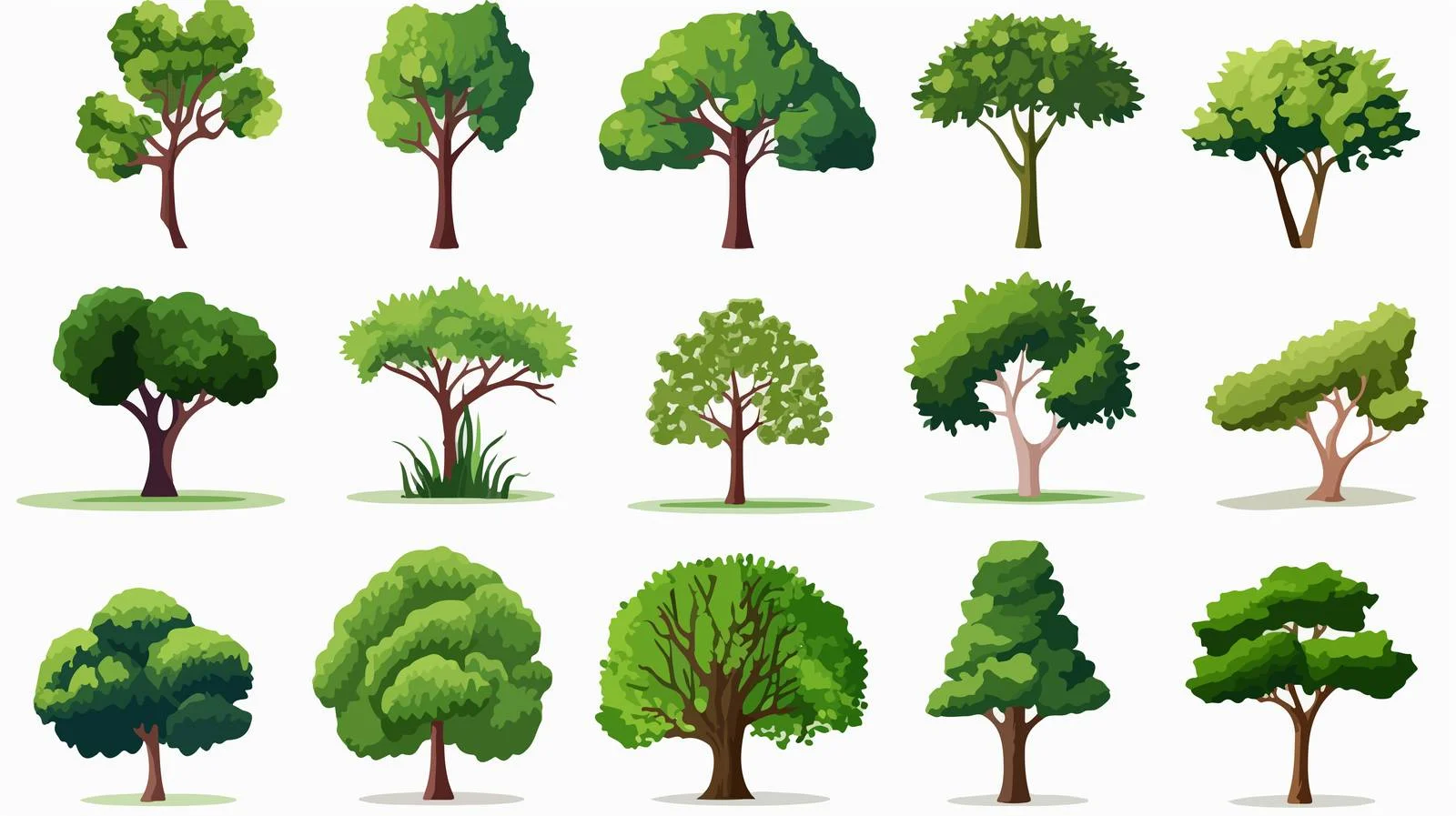 Tree Collection Vector Art Illustration — free download from Dotvec