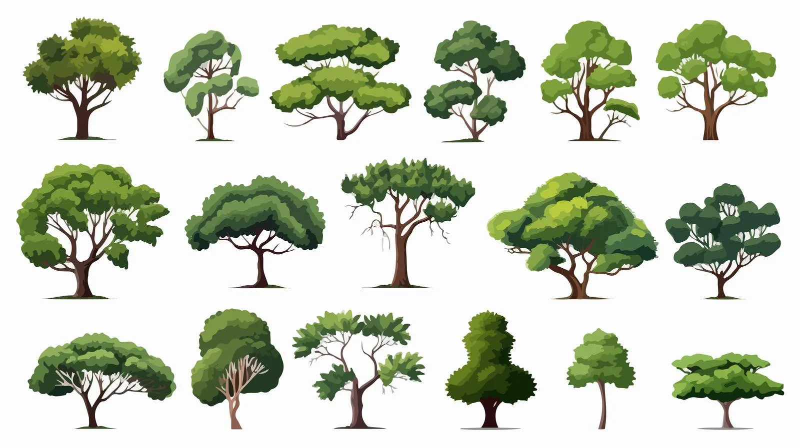 Tree Collection Vector Stock Illustration — free download from Dotvec