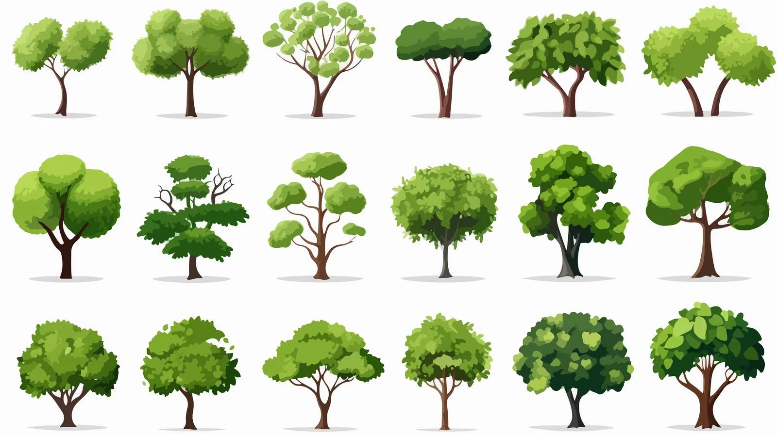 Tree Collection Vector Art Illustration — free download from Dotvec
